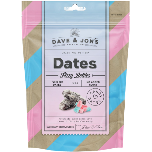 Dave & Jon's Fizzy Bottles Dates 16x125g dimarkcash&carry