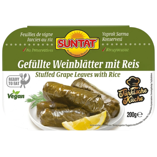 Suntat Stuffed Vine Leaves TRAY 10x200g dimarkcash&carry