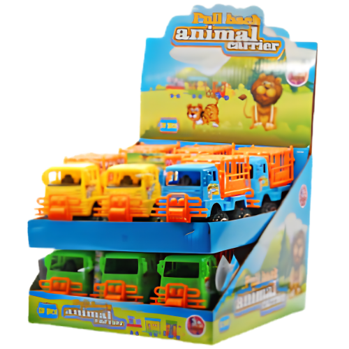 Bumerang Toy Pull Back Animal Carrier 12pcs dimarkcash&carry