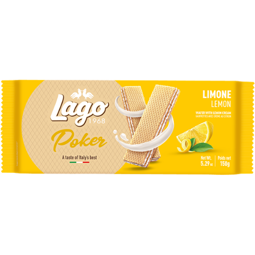 Lago Poker Wafer With Lemon 16X150g dimarkcash&carry