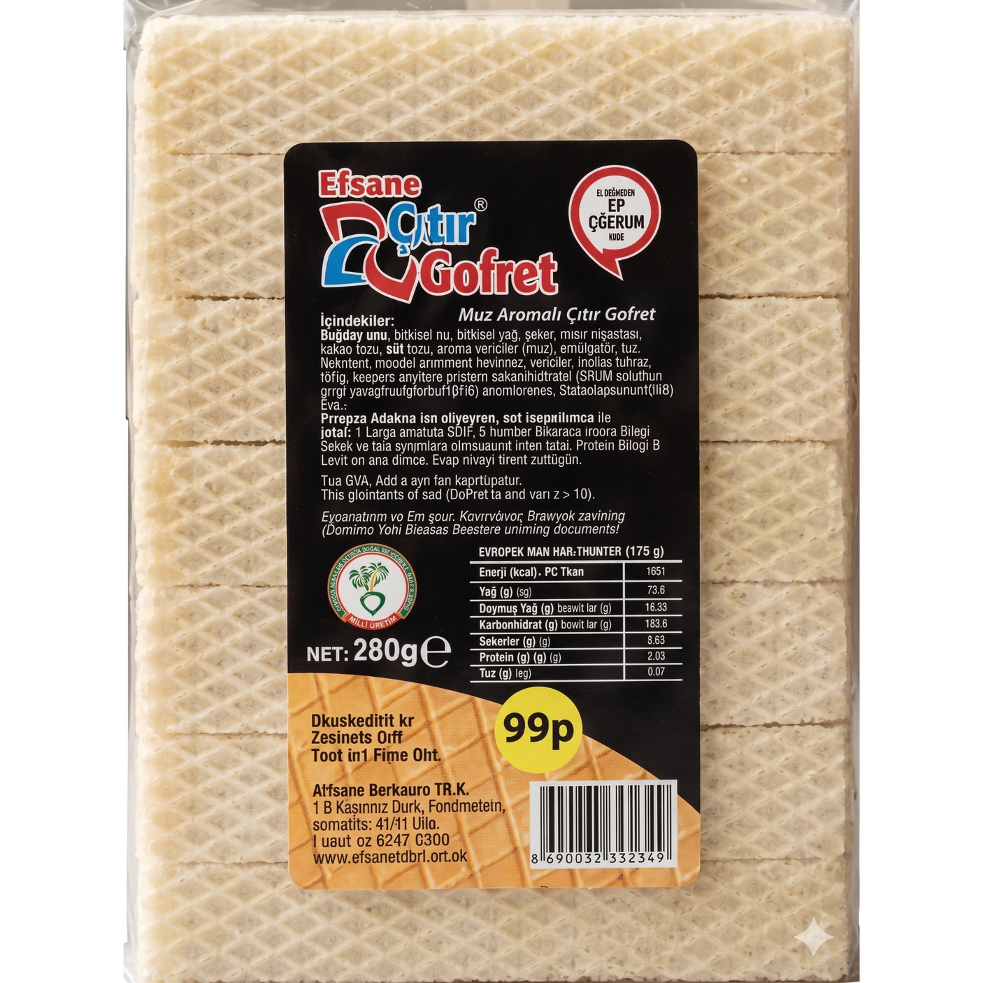 Efsane Wafers Banana 24x280g dimarkcash&carry