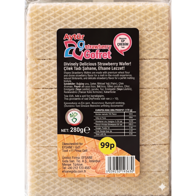 Efsane Wafers Strawberry 24x280g dimarkcash&carry