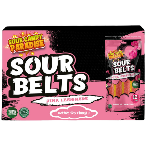 Sour Belts Pink Lemonade 12X100G dimarkcash&carry