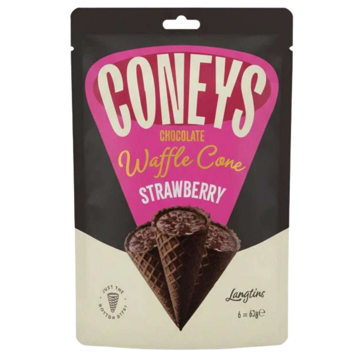 Coneys- Choc Cone Strawberry 12X63G dimarkcash&carry