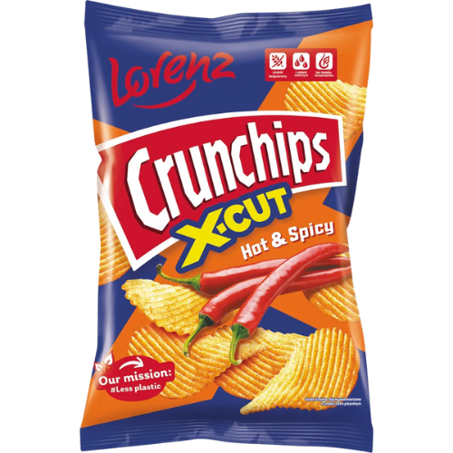 Lorenz Crunchips X-Cut Hot&Spicy 12X130G dimarkcash&carry