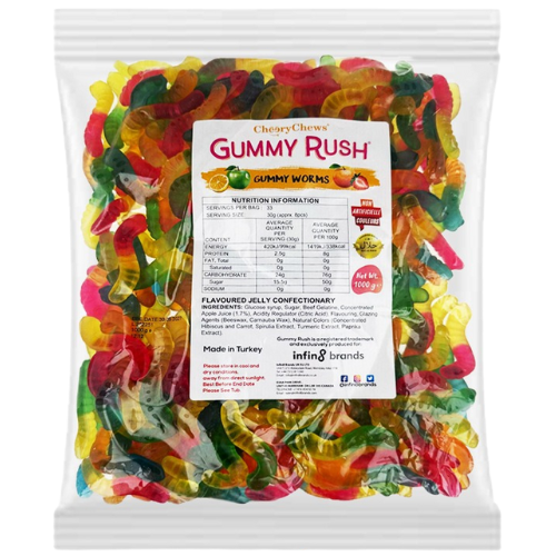Gummy Rush Worms 12X1Kg dimarkcash&carry