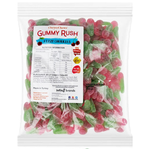 Gummy Rush Fizzy Cherries 12X1Kg dimarkcash&carry