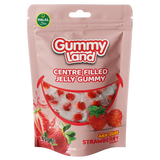 Gummyland Centre Filled Jelly Strawberry (Halal) 12X65G dimarkcash&carry