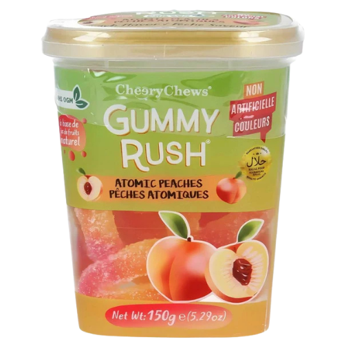 Gummy Rush Tubs Atomic Peach 12X150G dimarkcash&carry