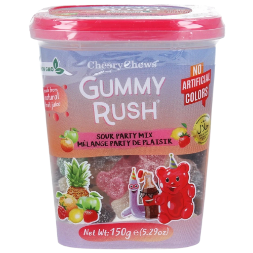 Gummy Rush Tubs Sour Party Mix 12X150G dimarkcash&carry