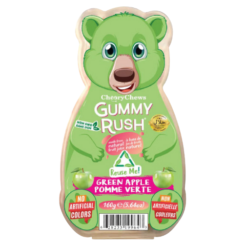 Gummy Rush Bear Tubs Green Apple 24X160G dimarkcash&carry