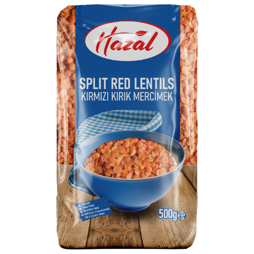 Hazal (230) Red Lentils Split 6X500G dimarkcash&carry