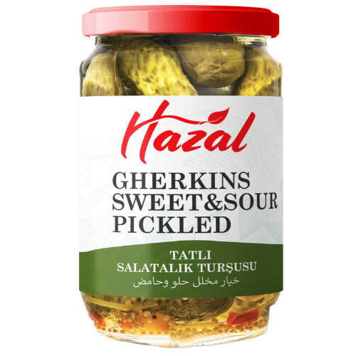 Hazal Sweet And Sour Gherkin Pickles 6X720Cc dimarkcash&carry