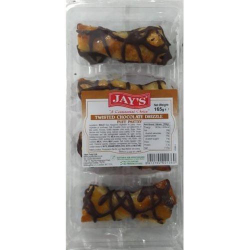 Jays Twisted Choc Drizzle Puff Pastry 4 Pck 15x165g dimarkcash&carry