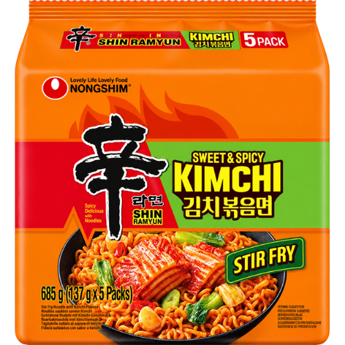 Nongshim Kimchi Sweet & Spicy Noodles 8x(5x137g) dimarkcash&carry
