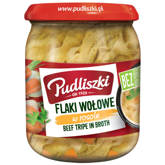 Pudliszki Flaki- Plain - Beef In Jar 8X500G dimarkcash&carry