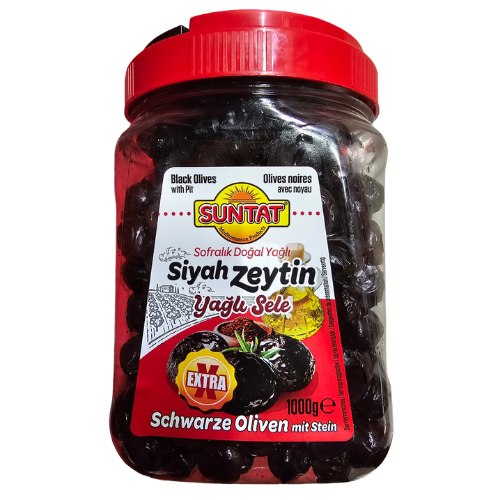 Suntat Black Olives Yagli Sele (291-350) Red Pet 6X1Kg 6X1Kg