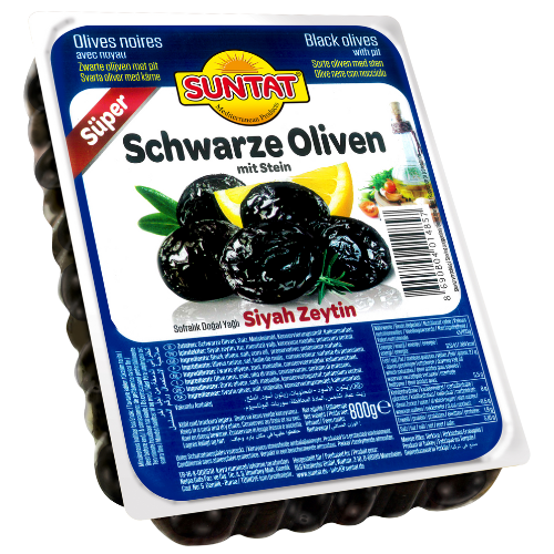 Suntat Black Olives Super (Vac) 12X800G CHRISTMAS OFFER