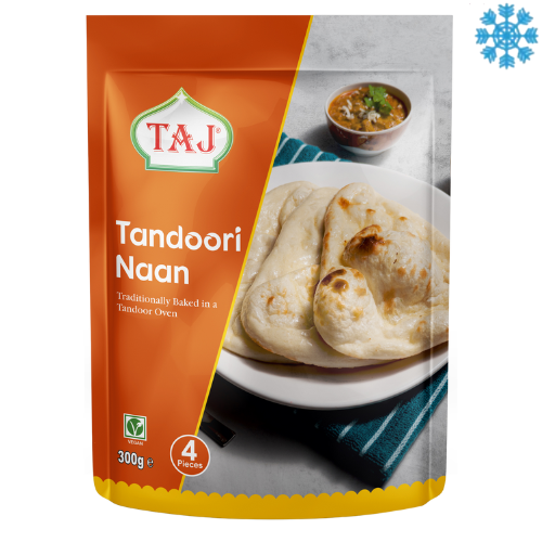 Taj Tandoori Naan 12X300G (4Pcs) - Collection Only Frozen Product dimarkcash&carry