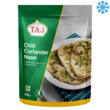 Taj Chilli & Corıander Naan 12X300G (4Pcs) - Collection Only Frozen Product dimarkcash&carry