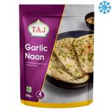 Taj Garlic & Corıander Naan 12X300G (4Pcs) - Collection Only Frozen Product dimarkcash&carry