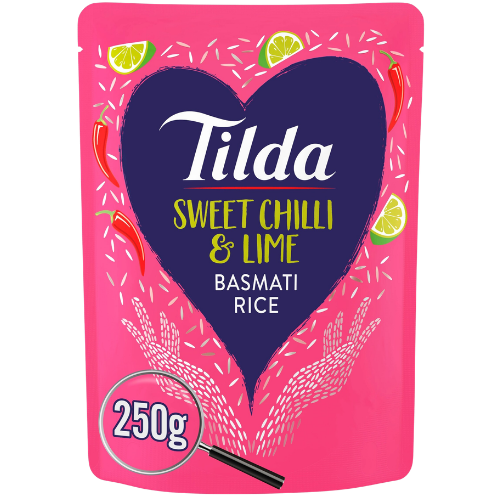 Tilda Sweet Chilli/Lime Rice 6X250g - PMP - £1.29 dimarkcash&carry