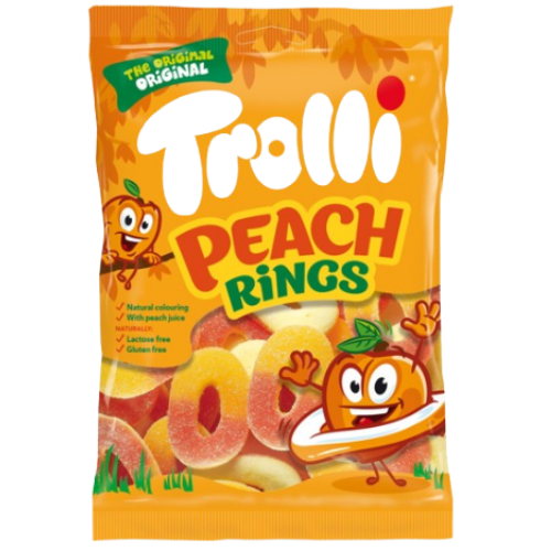 Trolli *Halal* Peach Rings Bag 12x100g dimarkcash&carry