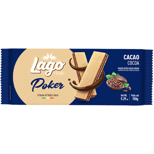 Lago Poker Wafer With Cacao 16X150g dimarkcash&carry