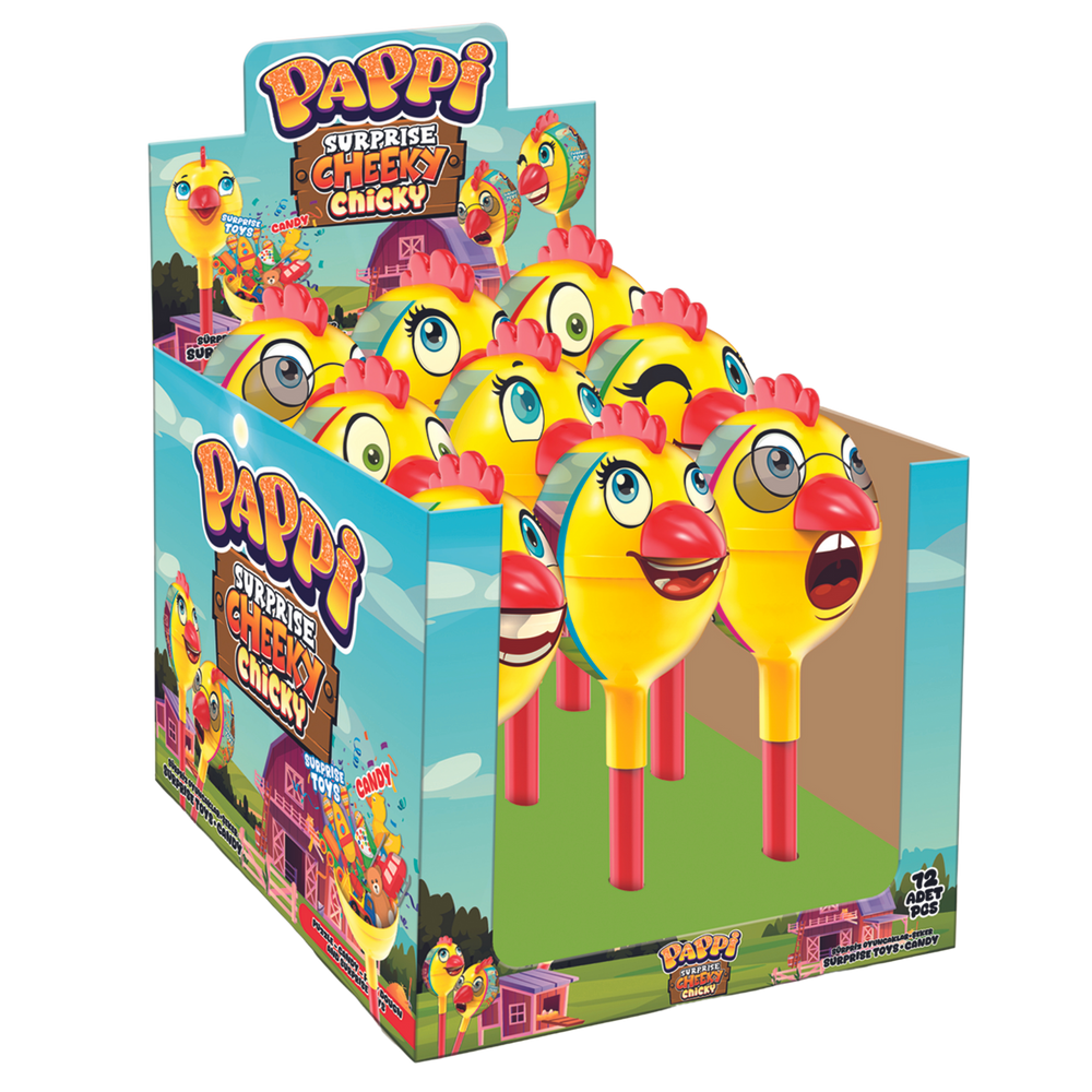 Pappi Surprise Cheeky Chicky Toy 12x10g dimarkcash&carry