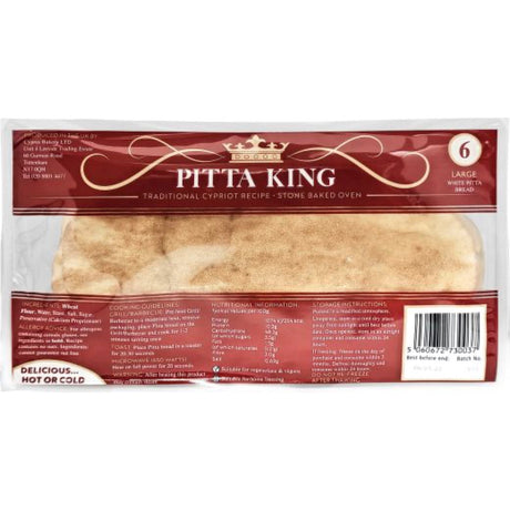 Pitta King Large Pitta Bread (6pcs) 18x500g dimarkcash&carry