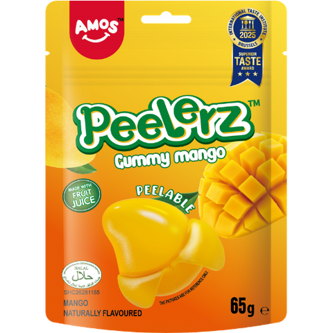 Amos Peelerz Gummy ( Halal ) Mango 12x65g dimarkcash&carry