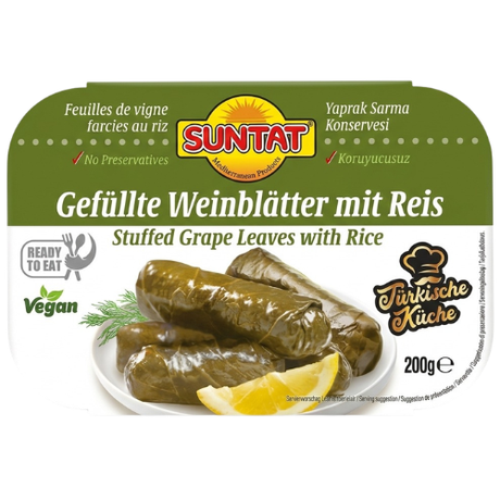 Suntat Stuffed Vine Leaves TRAY 10x200g dimarkcash&carry