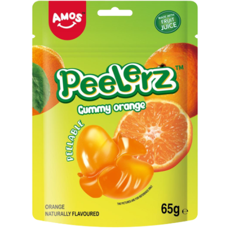 Amos Peelerz Gummy ( Halal ) Orange 12x65g dimarkcash&carry