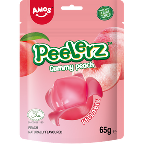 Amos Peelerz Gummy ( Halal ) Peach 12x65g dimarkcash&carry