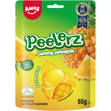 Amos Peelerz Gummy ( Halal ) Pineapple 12x65g dimarkcash&carry