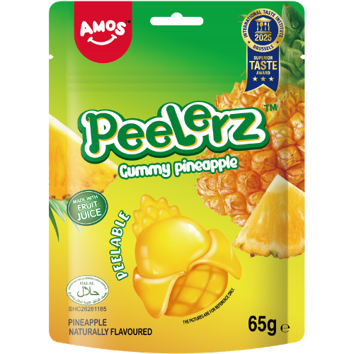Amos Peelerz Gummy ( Halal ) Pineapple 12x65g dimarkcash&carry