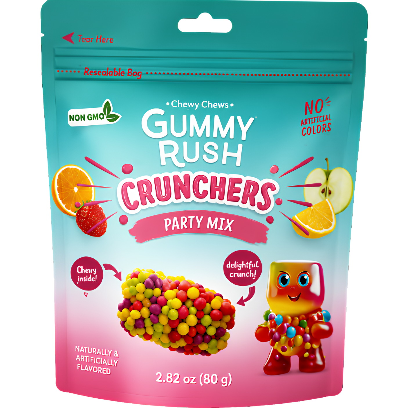 Gummy Rush Crunchers Party Mix 12X80g dimarkcash&carry