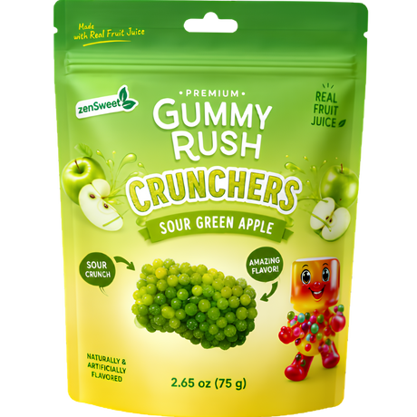 Gummy Rush Crunchers Green Apple 12X80g dimarkcash&carry