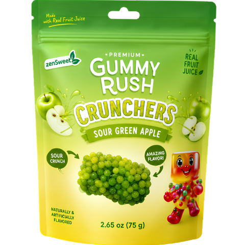 Gummy Rush Crunchers Green Apple 12X80g dimarkcash&carry