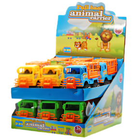 Bumerang Toy Pull Back Animal Carrier 12pcs dimarkcash&carry