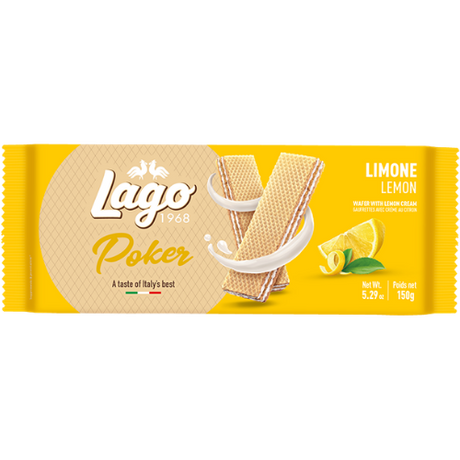 Lago Poker Wafer With Lemon 16X150g dimarkcash&carry