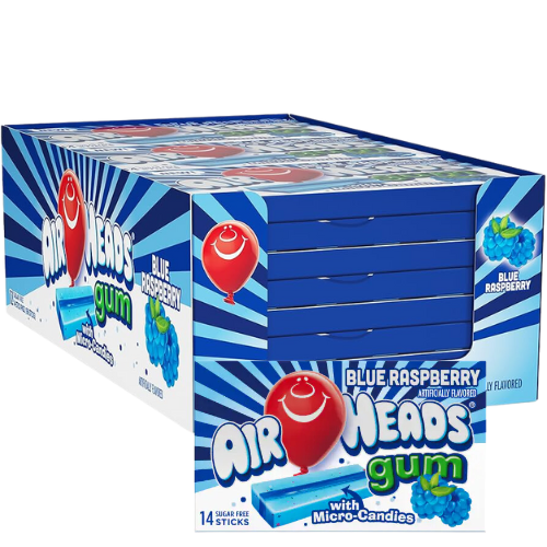 Airheads Blue Raspberry Chewing Gum 12X34G (1.185Oz) dimarkcash&carry