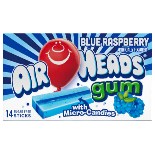 Airheads Blue Raspberry Chewing Gum 12X34G (1.185Oz)