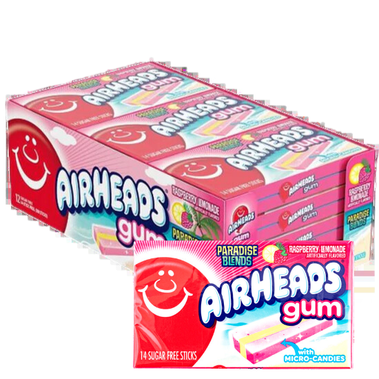 Airheads Raspberry Lemonade Chewing Gum 12X34G dimarkcash&carry