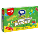 Amos 4D Sour Gummy Building Blocks 12x100g dimarkcash&carry