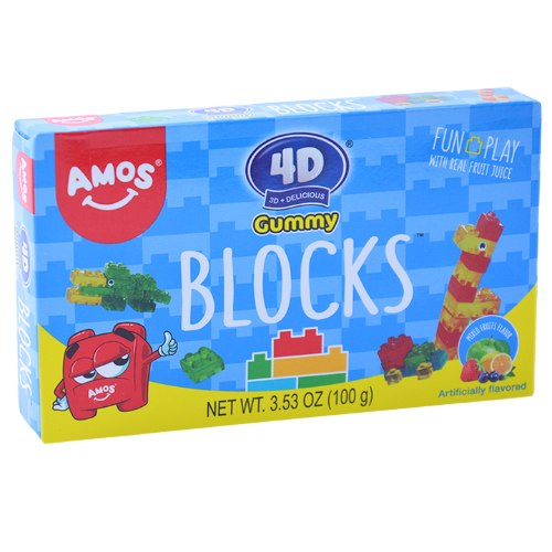 Amos 4D Gummy Blocks 12x100g dimarkcash&carry