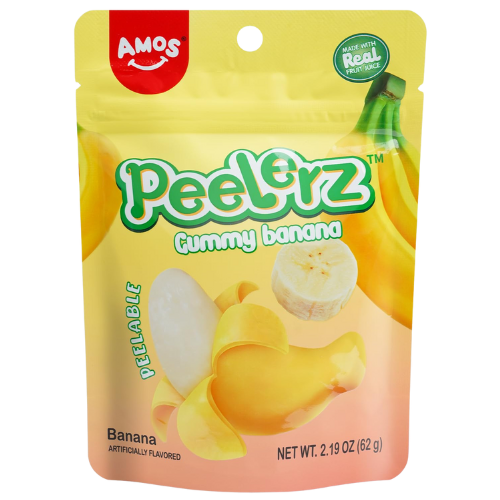 Amos Peelerz Gummy Banana Candy 12X65G dimarkcash&carry