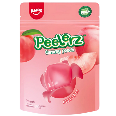 Amos Peelerz Gummy Peach Candy 12X65G dimarkcash&carry