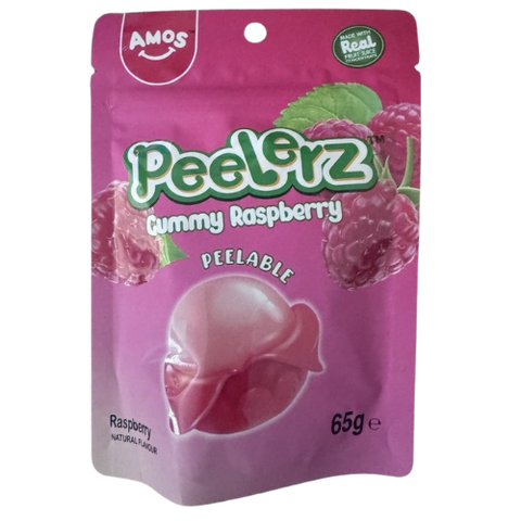 Amos Peelerz Gummy Raspberry Candy 12X65G dimarkcash&carry