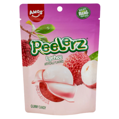 Amos Peelerz Gummy Lychee Candy 12X65G dimarkcash&carry